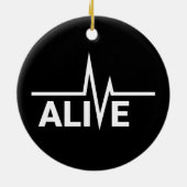 Levend Heartbeat-tekstontwerp Keramisch Ornament (Achterkant)