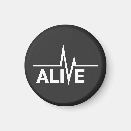 Levend Heartbeat-tekstontwerp Magneet (Voorkant)