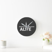 Levend Heartbeat-tekstontwerp Ronde Klok (Huis)