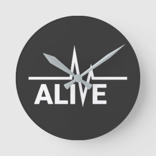 Levend Heartbeat-tekstontwerp Ronde Klok