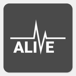 Levend Heartbeat-tekstontwerp Vierkante Sticker