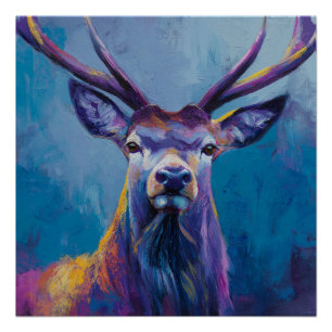 Levend hoogland herten wandkunst - Hert poster