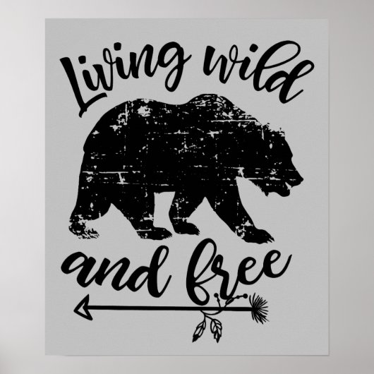 Levend in het wild en vrij beer poster (Voorkant)