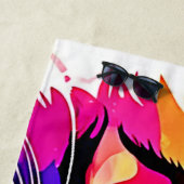 Levend kat vibes ontwerp strandlaken (In situ)