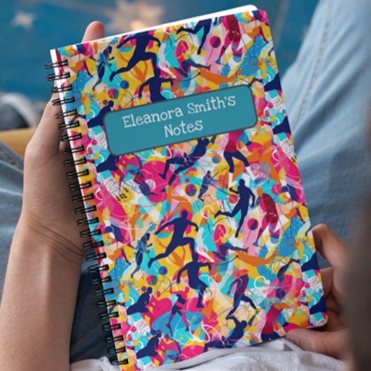 Levend Kleurig Verscheidene Sporten Terug naar Sch Notitieboek