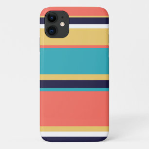 Levend koraal, blauwe en gele strepen Case-Mate iPhone case