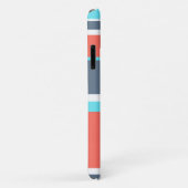 Levend koraal, blauwe en grijze strepen Case-Mate iPhone case (Achterkant/rechts)