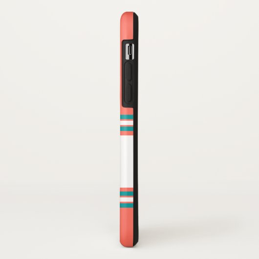 Levend koraal Blauwgroen en wit monogram legant Case-Mate iPhone Case (Achterkant/links)