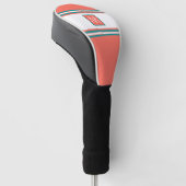 Levend koraal Blauwgroen Monogram Modern Typografi Golfheadcover (Schuin)