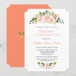 Levend Koraal Bloemen Afstudeerfeest Kaart