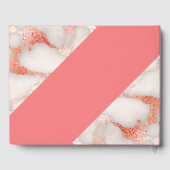 Levend koraal en gemarmerd Roos Gold Weddenschap Gastenboek (Achterkant)