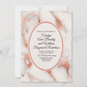 Levend koraal en gemarmerd Roos Gold Weddenschap Kaart (Voorkant)