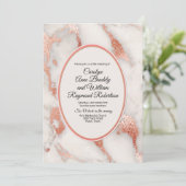 Levend koraal en gemarmerd Roos Gold Weddenschap Kaart (Staand voorkant)