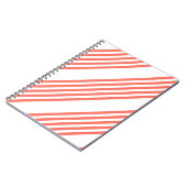 Levend koraal en wit vijf strepen patroon notitieboek (Linkerzijde)