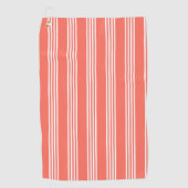 Levend koraal en wit virillenpatroon golfhanddoek (Voorkant)