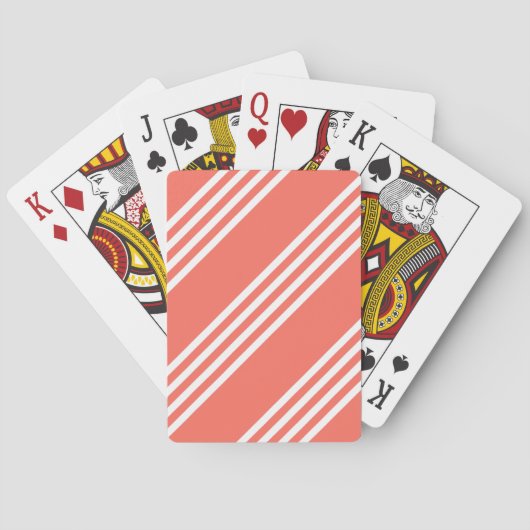 Levend koraal en wit virillenpatroon pokerkaarten (Achterkant)