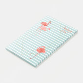 Levend koraal Flamingo Blue Stripe Post-it® Notes (Schuin)