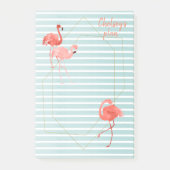 Levend koraal Flamingo Blue Stripe Post-it® Notes (Voorkant)