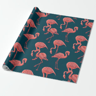 Levend koraal flamingo patroon cadeaupapier