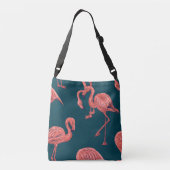 Levend koraal flamingo patroon crossbody tas (Achterkant)