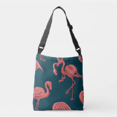 Levend koraal flamingo patroon crossbody tas (Voorkant)