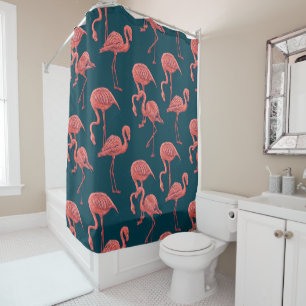 Levend koraal flamingo patroon douchegordijn
