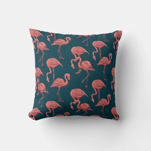 Levend koraal flamingo patroon kussen