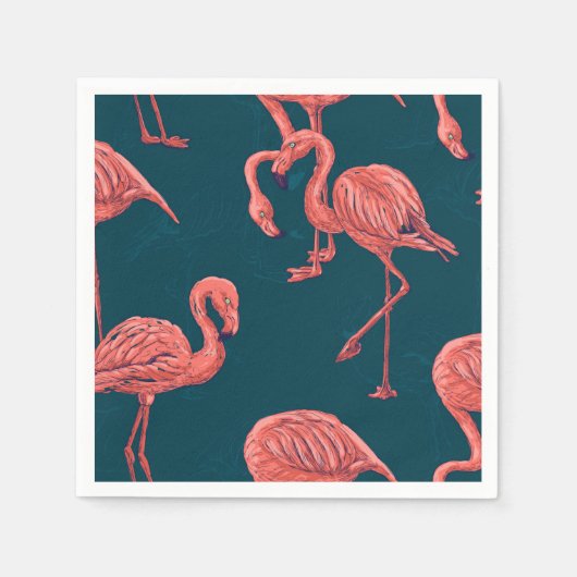 Levend koraal flamingo patroon servet (Voorkant)