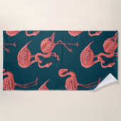 Levend koraal flamingo patroon strandlaken (Voorkant)