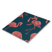 Levend koraal flamingo patroon tegeltje (Zijkant)
