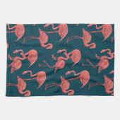 Levend koraal flamingo patroon theedoek (Horizontaal)