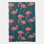 Levend koraal flamingo patroon theedoek (Verticaal)