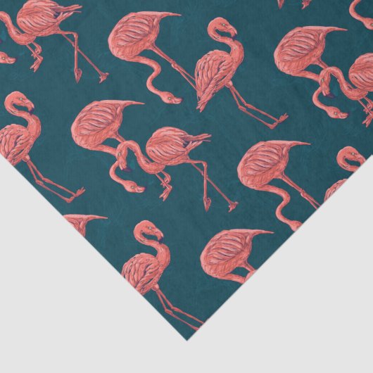 Levend koraal flamingo patroon tissuepapier (Detail)