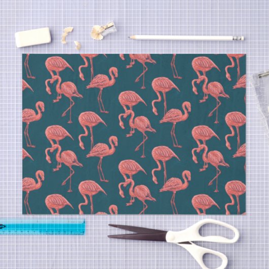 Levend koraal flamingo patroon tissuepapier (Craft)
