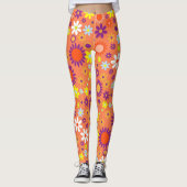 Levend koraal kleurrijk flessenpatroon leggings (Voorkant)