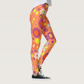 Levend koraal kleurrijk flessenpatroon leggings (Rechts)