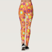 Levend koraal kleurrijk flessenpatroon leggings (Achterkant)