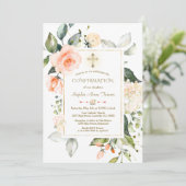 Levend koraal Lijst Glitter Baptisme Kaart (Staand voorkant)