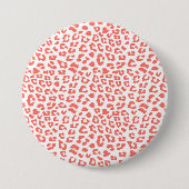 Levend Koraal Luipaardprint Ronde Button 7,6 Cm (Voorkant)