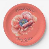 Levend koraal met Giant Coral Poppy Vrijgezellenfe Papieren Bordje (Voorkant)