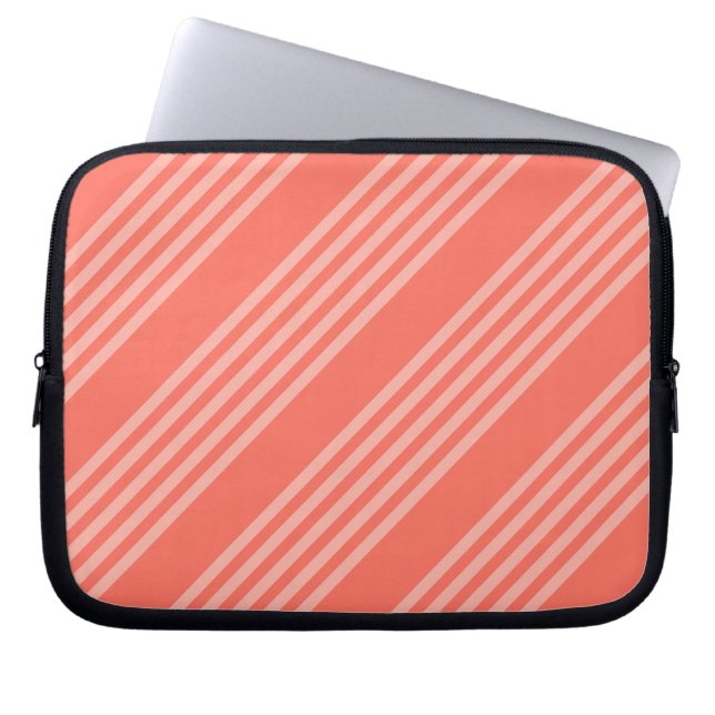 Levend koraal met vijf strepen laptop sleeve (Voorkant)