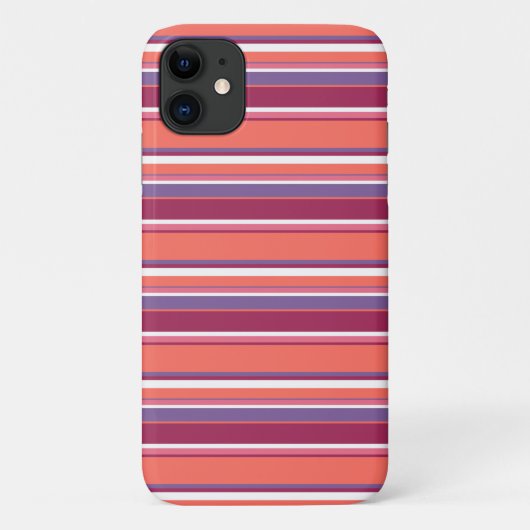 Levend koraal, rode en violette strepen Case-Mate iPhone case (Achterkant)