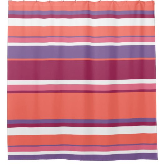 Levend koraal, rood en violet douchegordijn (Voorkant)