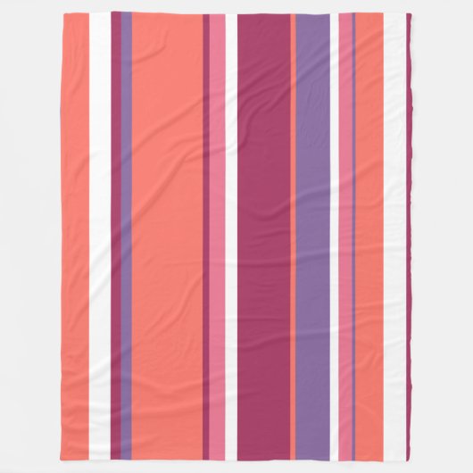 Levend koraal, rood en violet fleece deken (Voorkant)