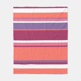 Levend koraal, rood en violet fleece deken