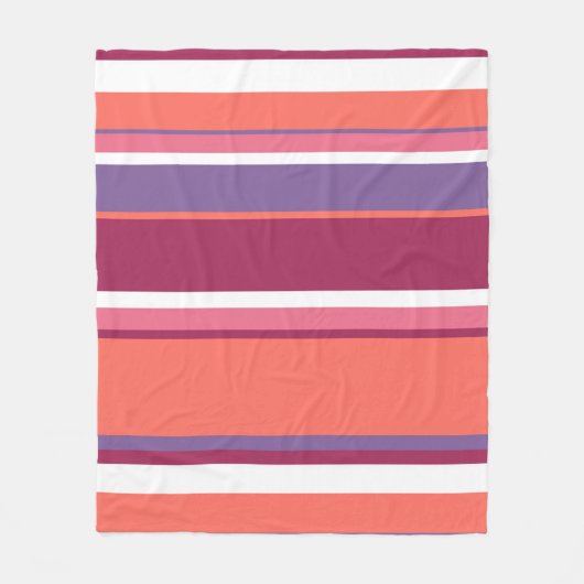 Levend koraal, rood en violet fleece deken (Voorkant)