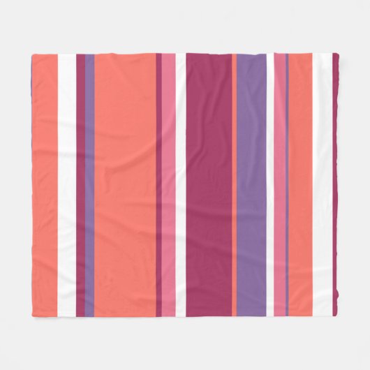 Levend koraal, rood en violet fleece deken (Voorkant (Horizontaal))
