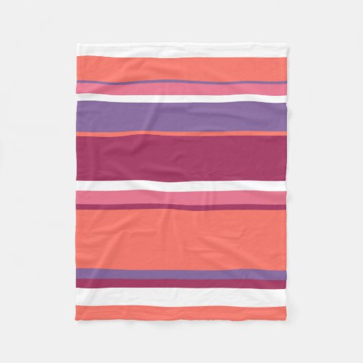 Levend koraal, rood en violet fleece deken (Voorkant)