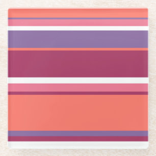 Levend koraal, rood en violet glazen onderzetter