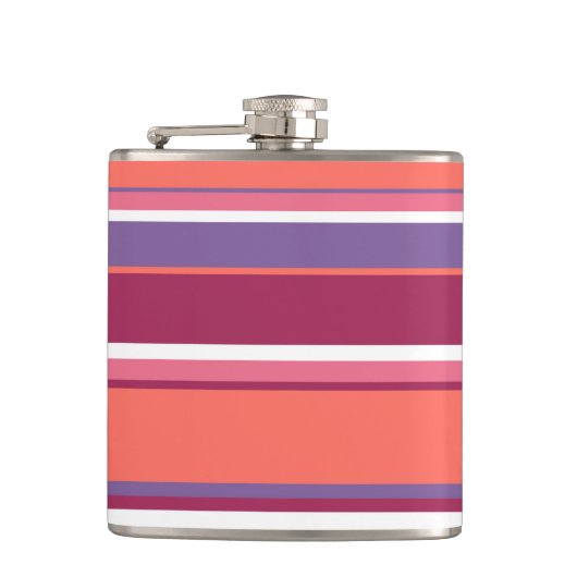 Levend koraal, rood en violet heupfles (Voorkant)